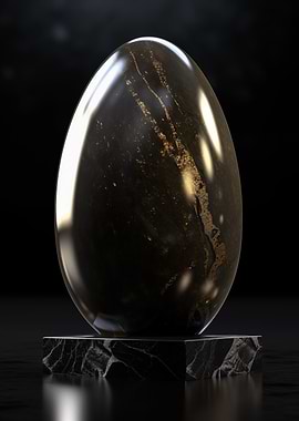 Black and Gold obsidian Egg
