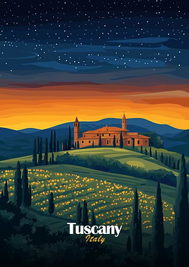 Tuscan Sunset Landscape