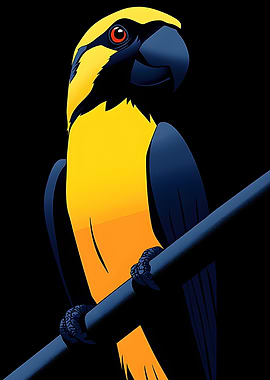 Yellow Parrot Illustration