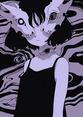 Anime Girl with Masks