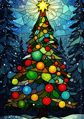 Stained Glass Christmas Tr