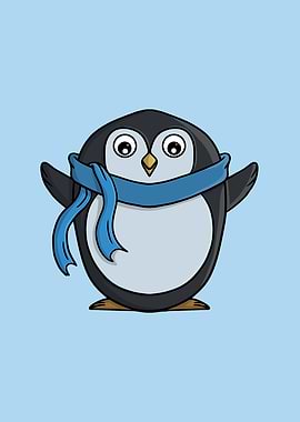 Cute Penguin with Scarf