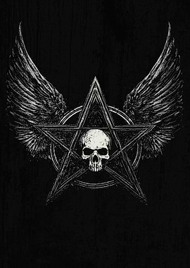 Skull Pentagram Wings
