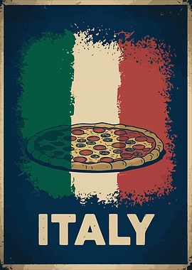 Italy Pizza Poster