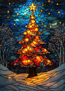 Stained Glass Christmas Tr
