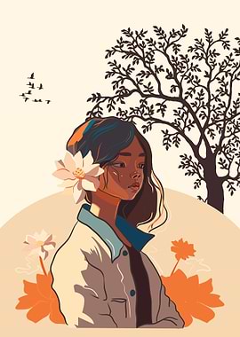 Woman with Flower in Hair