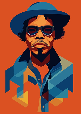 Man in Sunglasses and Hat