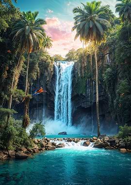 Tropical Waterfall Paradise