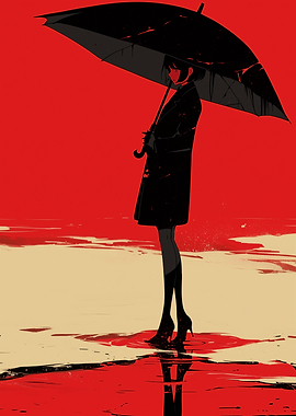 Anime Girl with Umbrella