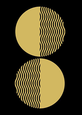 Gold and Black Abstract Circles