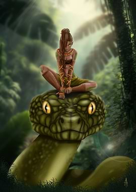 Jungle Woman and Snake