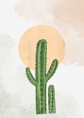 Cactus Sunset Art Print