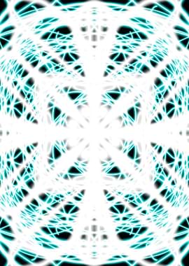 Abstract Cyan and White Pattern
