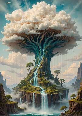 Cloud Tree Waterfall