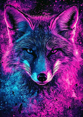Neon Fox Portrait