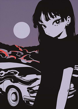 Anime Girl Night Drive