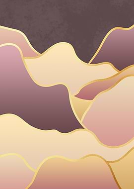 Abstract Gold & Pink Art