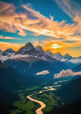 Mountain Sunset Landscape
