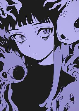 Anime Girl with Creatures