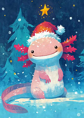 Christmas Axolotl Santa Hat