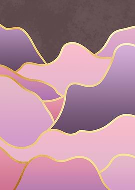 Abstract Pink and Gold Art