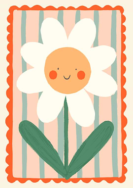 Smiling Daisy Flower Art