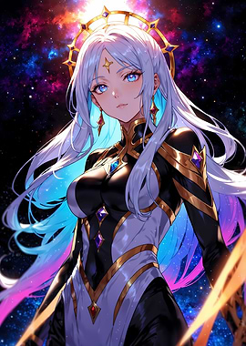 Anime Girl in Cosmos