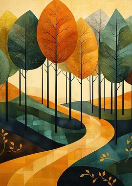 Abstract Autumn Forest