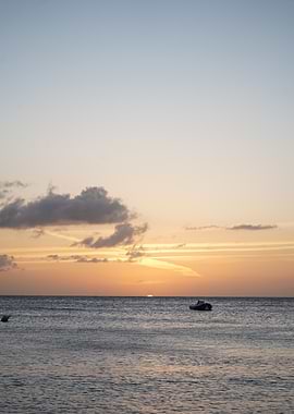 Sunset Over Calm Ocean