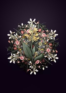 Floral Water Canna Wreath Mandala Art