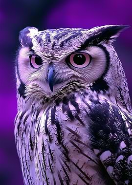 Purple Owl Portrait