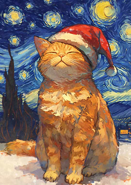 Orange Cat Santa Hat
