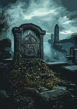 Graveyard with Pentagram