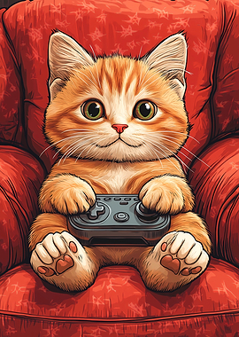 Cute Gamer Kitty Meme