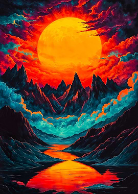 Sunset Mountain Landscape