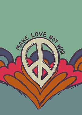 Peace Sign Retro Art
