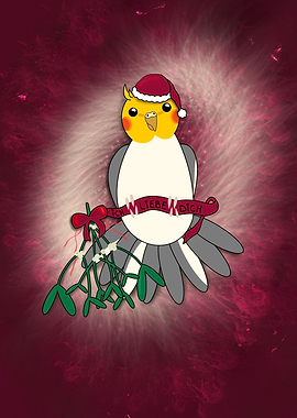 Christmas Cockatiel Cupid