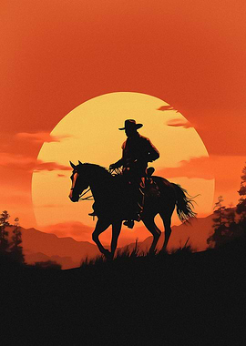 Rider Silhouette Sunset