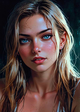 Portrait of a Woman with Blue Eyes