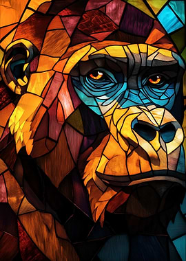 Gorilla Stained Glass