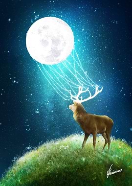 Deer Moonlight