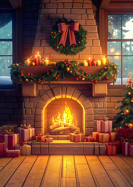 Cozy Christmas Fireplace