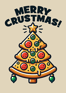 Merry Crustmas Pizza Tree – Funny Holiday