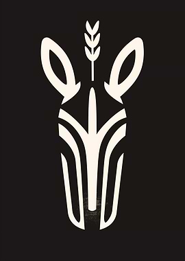 Zebra Head Minimalist Art