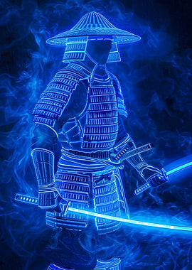 Neon Samurai Warrior