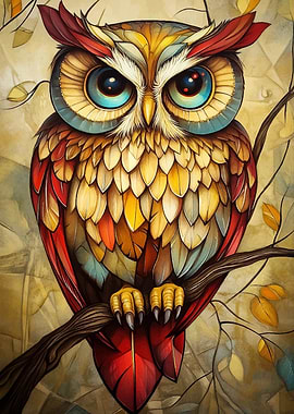 Colorful Owl Painting
