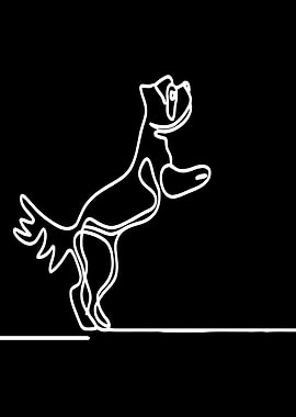 One Line Yorkshire Dog Art