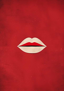 Red Lips Minimalist Art
