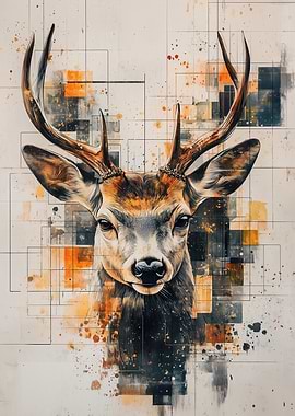 Geometric Deer Portrait