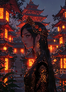 Asian Girl in Traditional Dress